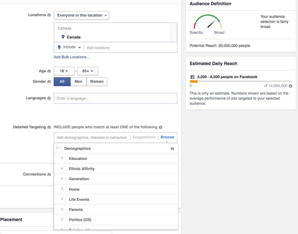 facebook advertising demographics