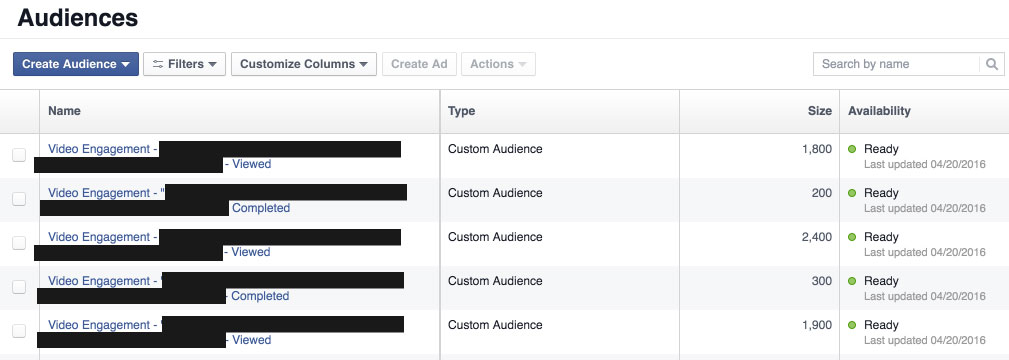 facebook video views retargeting